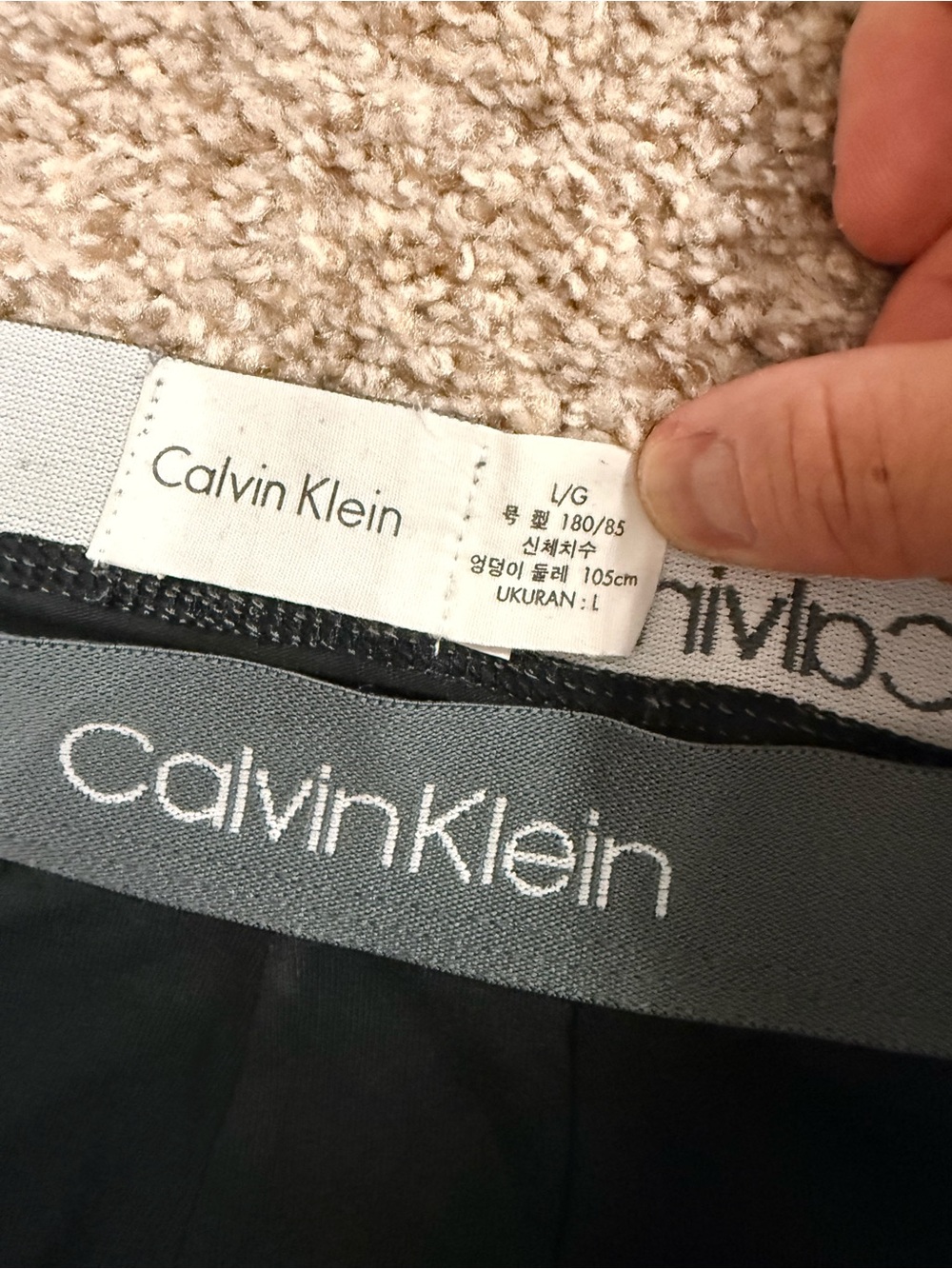 Calvin Klein Men's Black Boxer Briefs with Gray Waistband - Picture 4 of 4